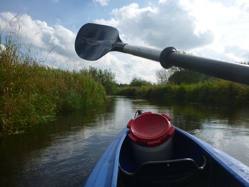 Kanu in der Flusslandschaft Eider-Treene-Sorge